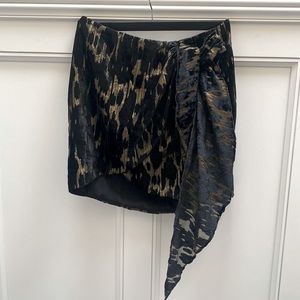 Velvet & Gold Mini Skirt